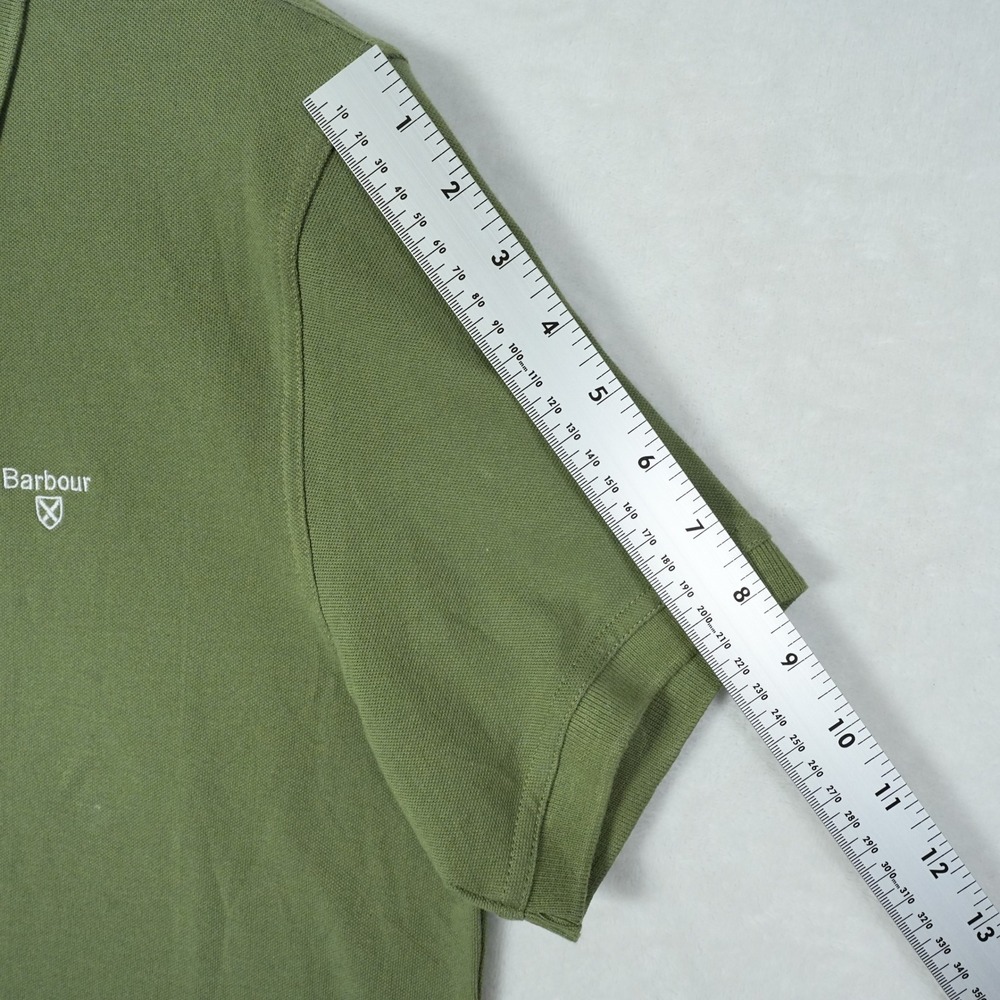 Barbour Mens Lightweight Sports‎ Polo Shirt Burnt Olive Green Size M - READ - Picture 8 of 9